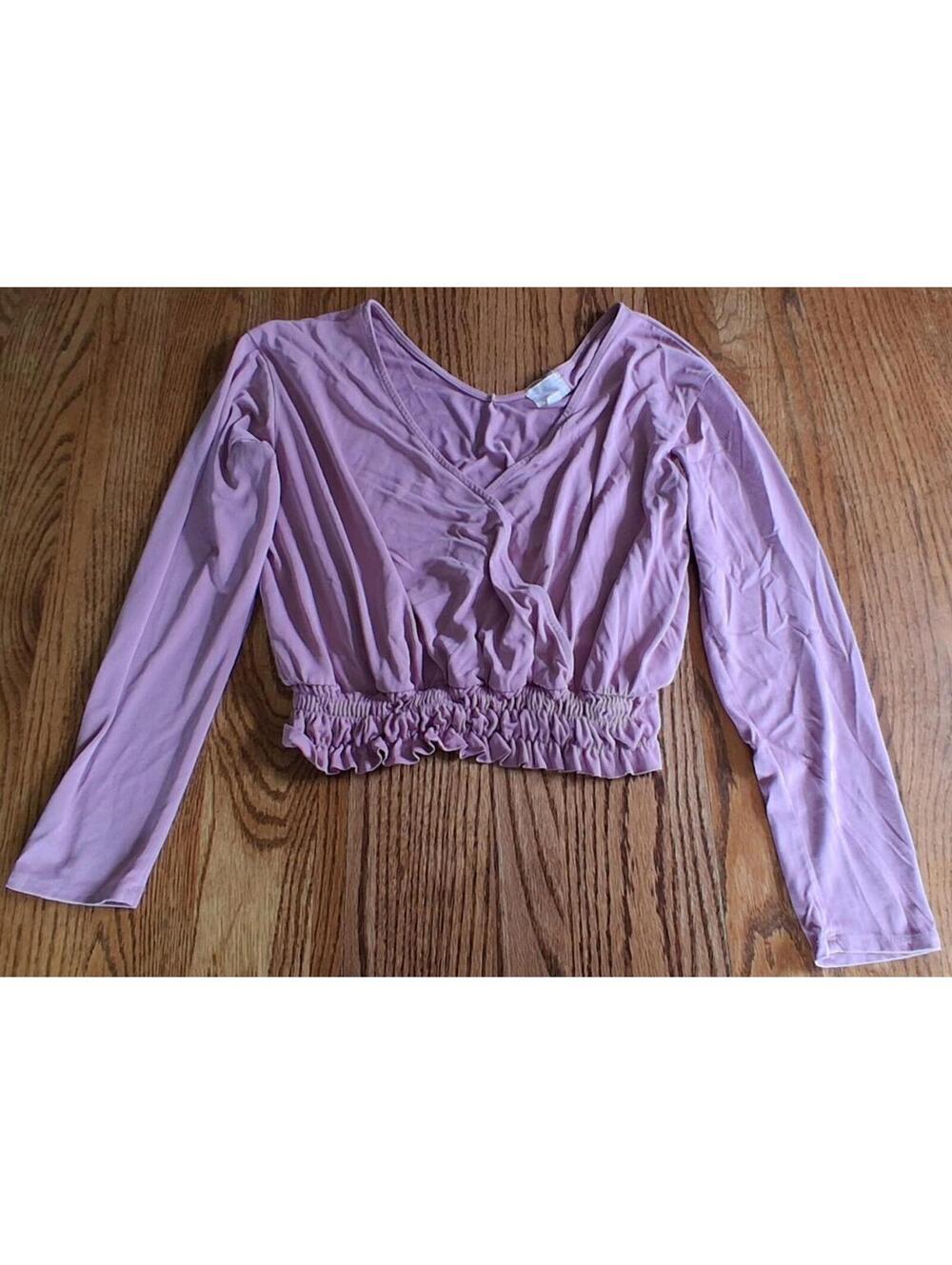 PST Mauve Crop Top, Ruffled XL